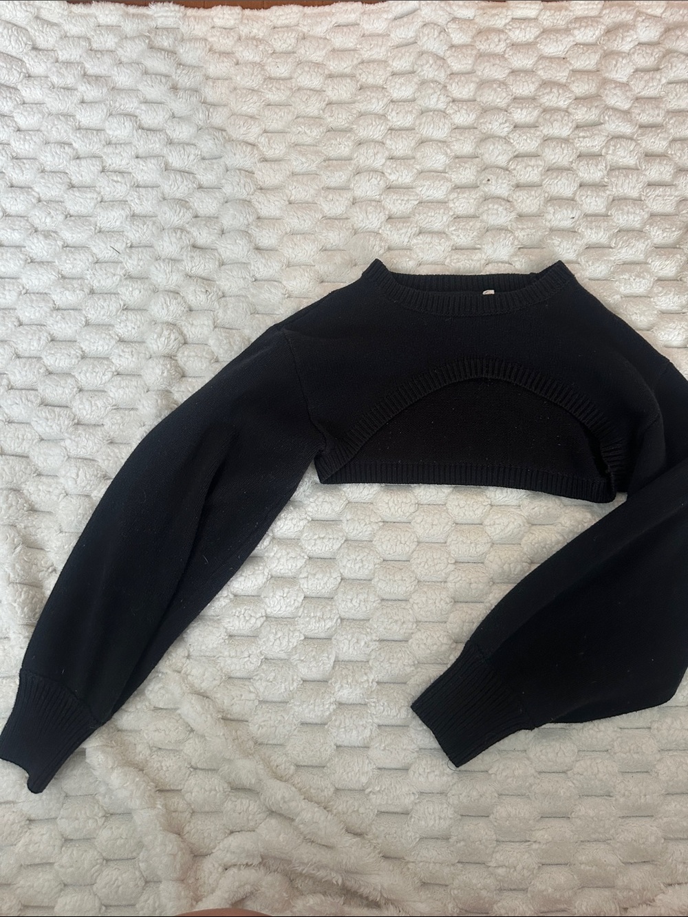 Black Cropped Crewneck Sweater - Women's Modern Layering Top